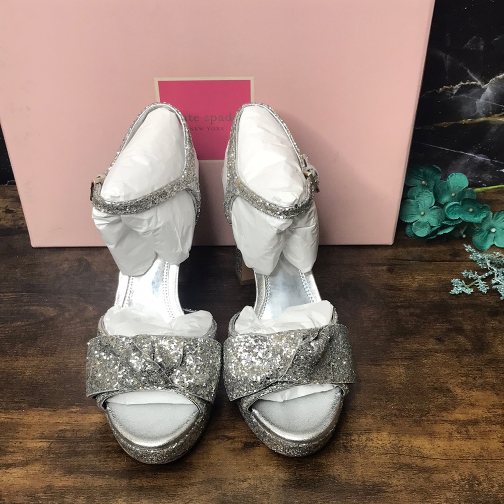 kate spade new york Womens Miya Glitter Dress San Gold, Silver 7.5M